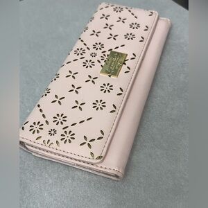 Nanette Lapore Pink Wallet with Gold Accents